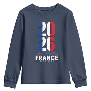 Vintage France Soccer Fan Youth Sweatshirt French Football Pride 2026 TS12 Navy Print Your Wear