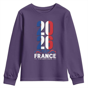 Vintage France Soccer Fan Youth Sweatshirt French Football Pride 2026 TS12 Purple Print Your Wear