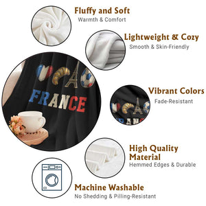 French Football Fan Throw Blanket France Soccer Game Day Gift TS12 Print Your Wear