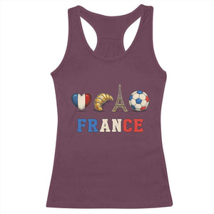 French Football Fan Racerback Tank Top France Soccer Game Day Gift TS12 Maroon Print Your Wear