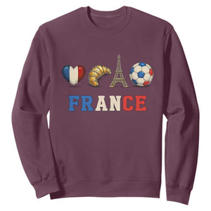 French Football Fan Sweatshirt France Soccer Game Day Gift TS12 Maroon Print Your Wear