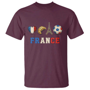 French Football Fan T Shirt France Soccer Game Day Gift TS12 Maroon Print Your Wear