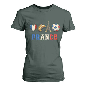 French Football Fan T Shirt For Women France Soccer Game Day Gift TS12 Dark Forest Green Print Your Wear