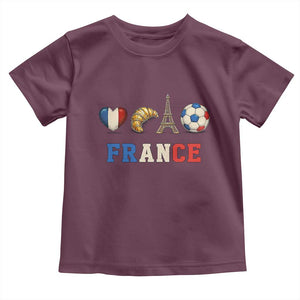 French Football Fan Toddler T Shirt France Soccer Game Day Gift TS12 Maroon Print Your Wear