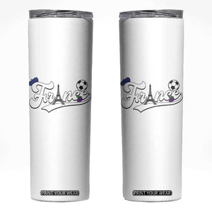 France Soccer Supporter Skinny Tumbler Game Day French Football Gift TS12 White Print Your Wear