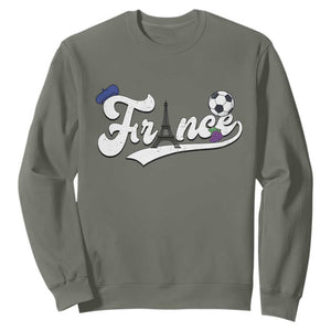 France Soccer Supporter Sweatshirt Game Day French Football Gift TS12 S Military Green Print Your Wear