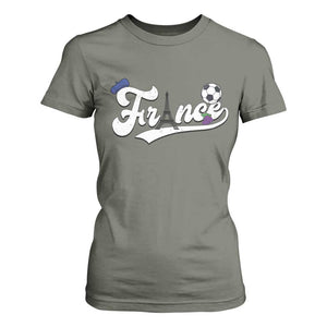 France Soccer Supporter T Shirt For Women Game Day French Football Gift TS12 Military Green Print Your Wear