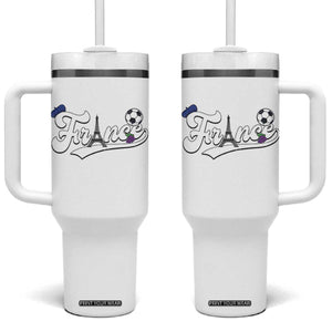 France Soccer Supporter Tumbler With Handle Game Day French Football Gift TS12 One Size: 40 oz White Print Your Wear