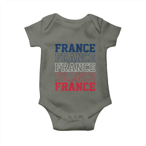 France Pride French Flag Patriotic Supporter Baby Onesie TS12 Military Green Print Your Wear