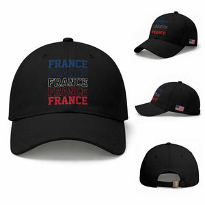 France Pride French Flag Patriotic Supporter Baseball Cap TS12 Baseball Cap Universal Fit Black Print Your Wear