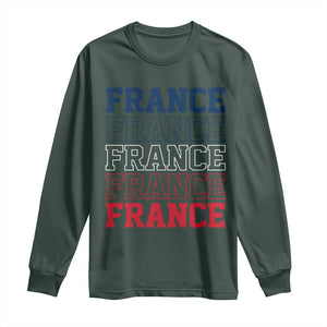France Pride French Flag Patriotic Supporter Long Sleeve Shirt TS12 Dark Forest Green Print Your Wear