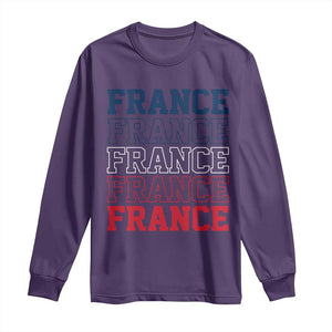 France Pride French Flag Patriotic Supporter Long Sleeve Shirt TS12 S Purple Print Your Wear