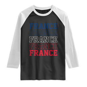 France Pride French Flag Patriotic Supporter Raglan Shirt TS12 Black White Print Your Wear