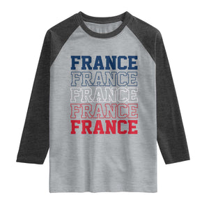 France Pride French Flag Patriotic Supporter Raglan Shirt TS12 Heather Gray Heather Charcoal Print Your Wear