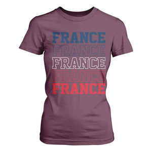 France Pride French Flag Patriotic Supporter T Shirt For Women TS12 Maroon Print Your Wear
