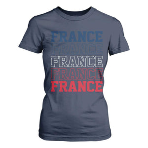 France Pride French Flag Patriotic Supporter T Shirt For Women TS12 Navy Print Your Wear