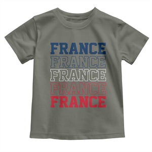 France Pride French Flag Patriotic Supporter Toddler T Shirt TS12 Military Green Print Your Wear