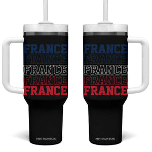 France Pride French Flag Patriotic Supporter Tumbler With Handle TS12 One Size: 40 oz Black Print Your Wear