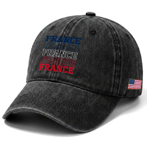 France Pride French Flag Patriotic Supporter Washed Cotton Baseball Cap TS12 Print Your Wear