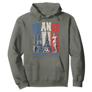 France Soccer Fan Passion Hoodie Fierté Football French Supporter Gift TS12 Military Green Print Your Wear