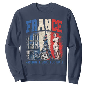France Soccer Fan Passion Sweatshirt Fierté Football French Supporter Gift TS12 Navy Print Your Wear