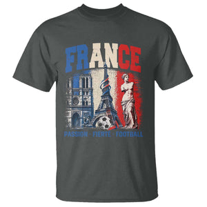 France Soccer Fan Passion T Shirt Fierté Football French Supporter Gift TS12 Dark Heather Print Your Wear