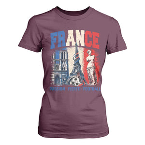 France Soccer Fan Passion T Shirt For Women Fierté Football French Supporter Gift TS12 Maroon Print Your Wear