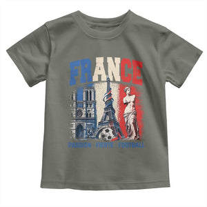 France Soccer Fan Passion Toddler T Shirt Fierté Football French Supporter Gift TS12 Military Green Print Your Wear