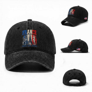 France Soccer Fan Passion Washed Cotton Baseball Cap Fierté Football French Supporter Gift TS12 Washed Cap Universal Fit Black Print Your Wear