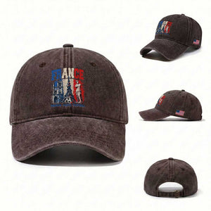 France Soccer Fan Passion Washed Cotton Baseball Cap Fierté Football French Supporter Gift TS12 Washed Cap Universal Fit Dark Brown Print Your Wear