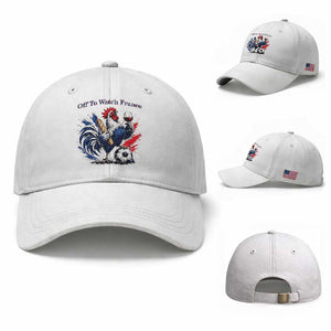 Funny French Rooster Soccer Fan Baseball Cap Off To Watch France TS12 Baseball Cap Universal Fit White Print Your Wear