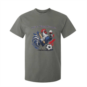 Funny French Rooster Soccer Fan T Shirt For Kid Off To Watch France TS12 Military Green Print Your Wear