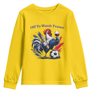 Funny French Rooster Soccer Fan Youth Sweatshirt Off To Watch France TS12 Daisy Print Your Wear