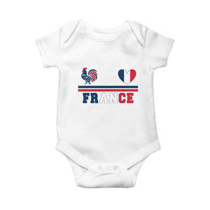 Patriotic France Soccer Fan Baby Onesie Fierté Football Française TS12 White Print Your Wear