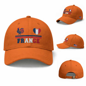 Patriotic France Soccer Fan Baseball Cap Fierté Football Française TS12 Baseball Cap Universal Fit Orange Print Your Wear