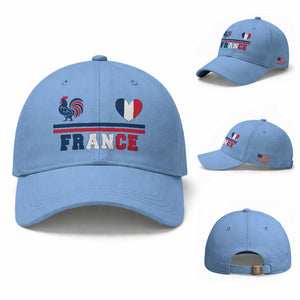 Patriotic France Soccer Fan Baseball Cap Fierté Football Française TS12 Baseball Cap Universal Fit Light Blue Print Your Wear