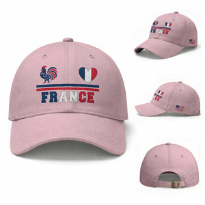 Patriotic France Soccer Fan Baseball Cap Fierté Football Française TS12 Baseball Cap Universal Fit Light Pink Print Your Wear