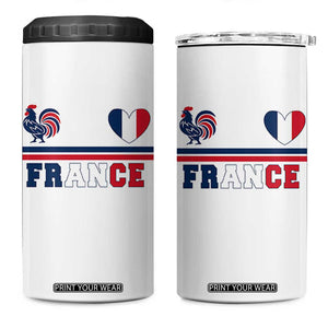 Patriotic France Soccer Fan 4 in 1 Can Cooler Tumbler Fierté Football Française TS12 One Size: 16 oz White Print Your Wear
