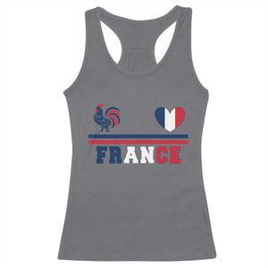 Patriotic France Soccer Fan Racerback Tank Top Fierté Football Française TS12 Charcoal Print Your Wear