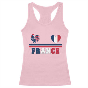 Patriotic France Soccer Fan Racerback Tank Top Fierté Football Française TS12 Light Pink Print Your Wear