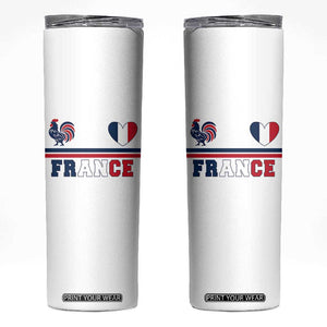 Patriotic France Soccer Fan Skinny Tumbler Fierté Football Française TS12 White Print Your Wear