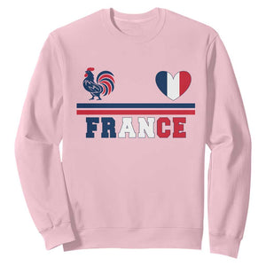 Patriotic France Soccer Fan Sweatshirt Fierté Football Française TS12 Light Pink Print Your Wear