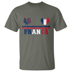 Patriotic France Soccer Fan T Shirt Fierté Football Française TS12 Military Green Print Your Wear