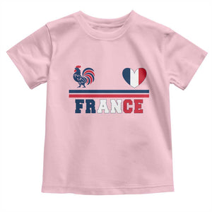 Patriotic France Soccer Fan Toddler T Shirt Fierté Football Française TS12 Light Pink Print Your Wear