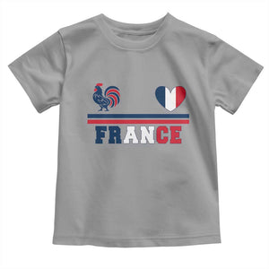 Patriotic France Soccer Fan Toddler T Shirt Fierté Football Française TS12 Sport Gray Print Your Wear