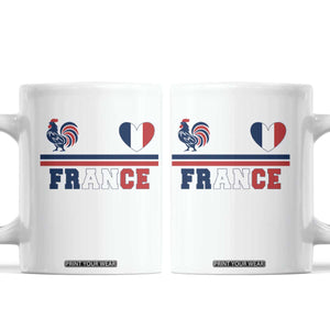 Patriotic France Soccer Fan Coffee Mug Fierté Football Française TS12 White Print Your Wear