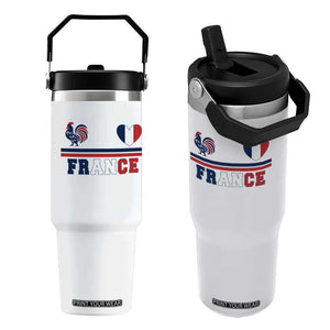 Patriotic France Soccer Fan Flip Straw Tumbler Fierté Football Française TS12 One Size: 30 oz White Print Your Wear