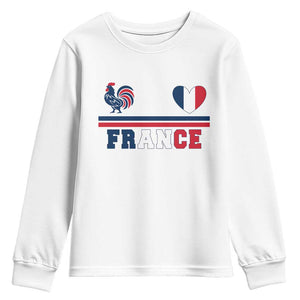 Patriotic France Soccer Fan Youth Sweatshirt Fierté Football Française TS12 White Print Your Wear