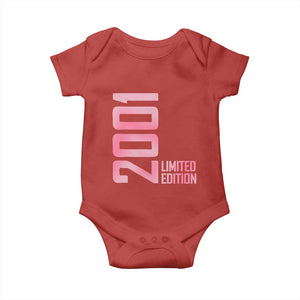 Vintage 25th Birthday Limited Edition 2001 Gift Baby Onesie TS12 Red Print Your Wear
