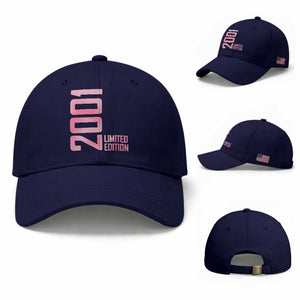 Vintage 25th Birthday Limited Edition 2001 Gift Baseball Cap TS12 Baseball Cap Universal Fit Dark Blue Print Your Wear